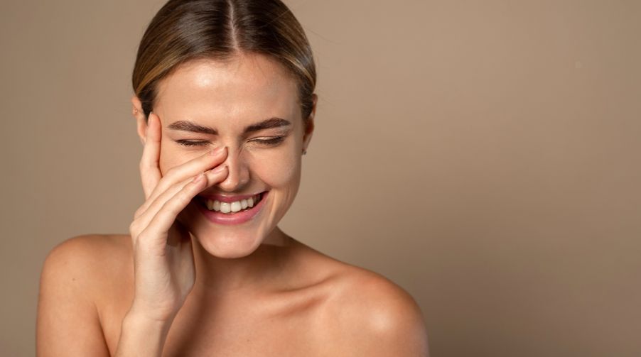 Client shows improved skin quality following skin booster treatments